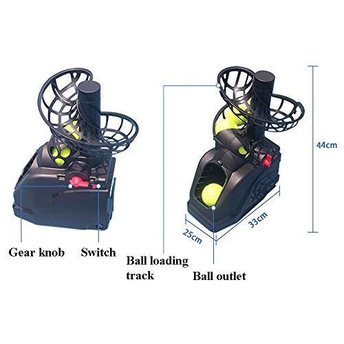 hzexun Máquina Lanzadora de Pelotas de Tenis Máquinas de Proyección de Pelota de Tenis Tenis Máquina Ligero Enchufe/Baterías 30 Bolas