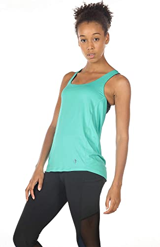 icyzone 2 en 1 Camiseta de Fitness Deportiva de Tirantes para Mujer Cruzado Deportivo -M-Cayos de Florida