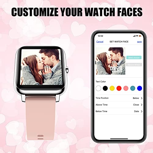 IDEALROYAL Smartwatch, Reloj Inteligente Mujer con Pulsómetro, Cronómetro, Calorías, Monitor de Sueño Podómetro Smart Watch IP67 Impermeable Reloj Deportivo para Android iOS