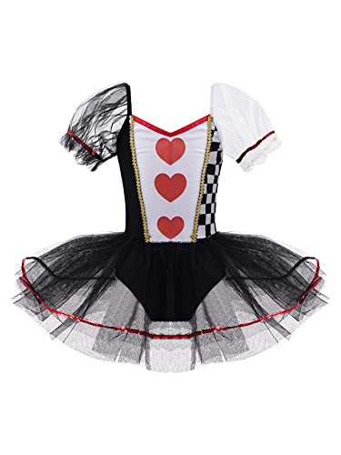 IEFIEL Vestido de Danza Ballet Niña para Fiesta Carnaval Maillot Tutú Princesa de Patinaje Artistico Vestido Lentejuelas de Danza Moderna W Negro 5-6 años