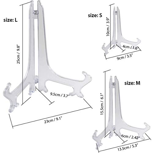 iGadgitz Home U7008 - Caballetes para Mesa Plegable Soporte Fotos Porta Platos Marco de Fotos - Pequeño/Mediano/Grande - Claro - Medio (1 Pieza)