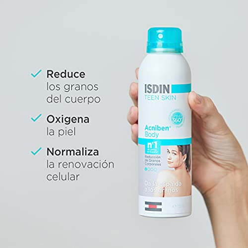 ISDIN ACNIBEN Body Spray Corporal De Secado Rápido - Reducción de Granos Corporales, 150 ml