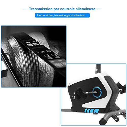 ISE Bicicleta Estática Reclinable de Spinning con Respaldo,Resistencia Magnética de 8 Niveles,Sensor de Pulso,Ideal para Ejercicios de Recuperación, Máx.120kg,SY-6801