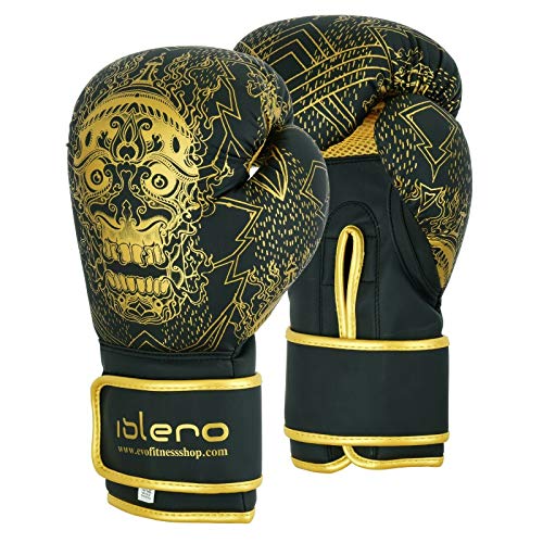 Islero Guantes de boxeo negros mate para hombre, saco de boxeo para mujer, MMA, Muay Thai, artes marciales, kickboxing y sparring, guantes de combate con vendas para las manos (negro, 12 onzas)