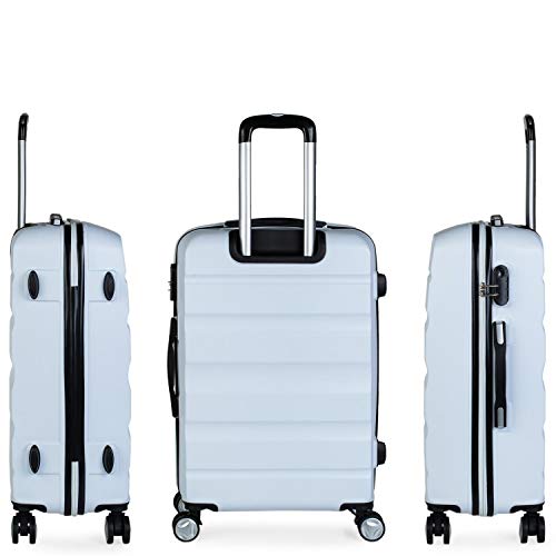 ITACA - Maleta de Viaje rígida 4 Ruedas Trolley 67 cm Mediana de abs Lisa. Dura y Ligera. candado Bonito diseño. Estudiante y Profesional. t71660, Color Blanco