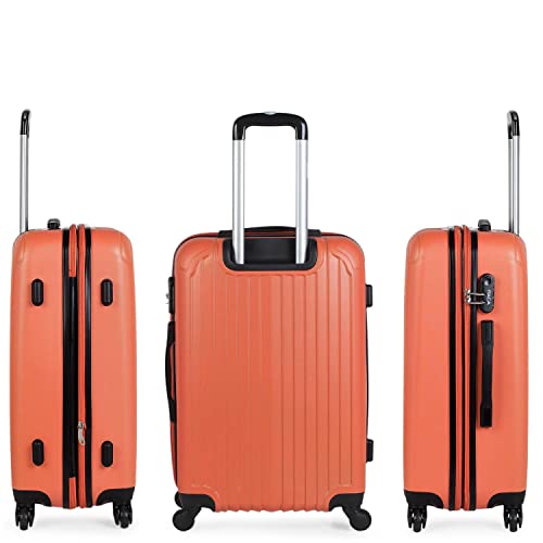 ITACA - Maleta de Viaje Trolley Rígida 4 Ruedas 66 CM Mediana de Abs. Dura Extensible y Ligera. Estudiantes y Profesionales Bonito Diseño. t71560, Color Mandarina