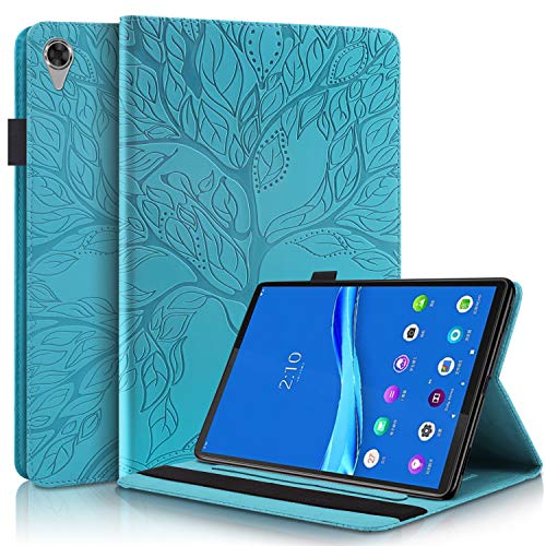 Jajacase Funda para Lenovo Tab M10 HD 2nd Gen 2020 TB-X306X/F (10.1") Tableta Cubierta - Folio Libro Wallet Case Flip Cover Estuche Protector Carcasa con Soporte,Cuero PU Silicona,Azul