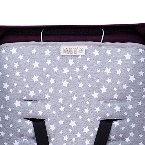 JANABEBE Colchoneta para Joolz y Baby Jogger City Mini (White Star)