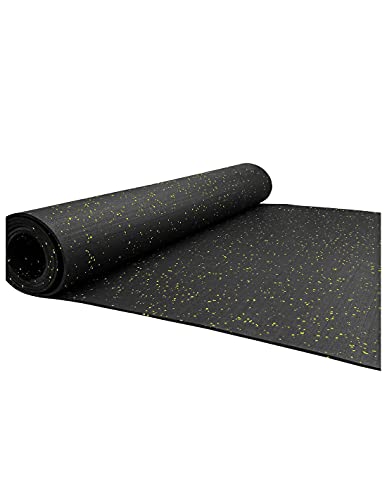 Jardin202 - Esterilla de Ejercicio y Fitness Especial para Gimnasios | Sport Premium | Moteado Amarillo | Base Negra | 1'25m (Ancho) x 2m (Largo) (4mm de Altura)