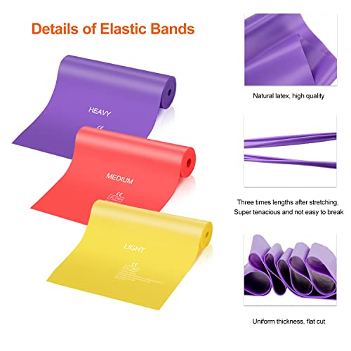 JATEKA Bandas Elásticas Fitness, 3 Bandas de Resistencia para Hombre Mujer Entrenamiento de Fuerza, Gomas Elásticas Musculacion en Casa y Gym (Rojo+Amarillo+Violeta)