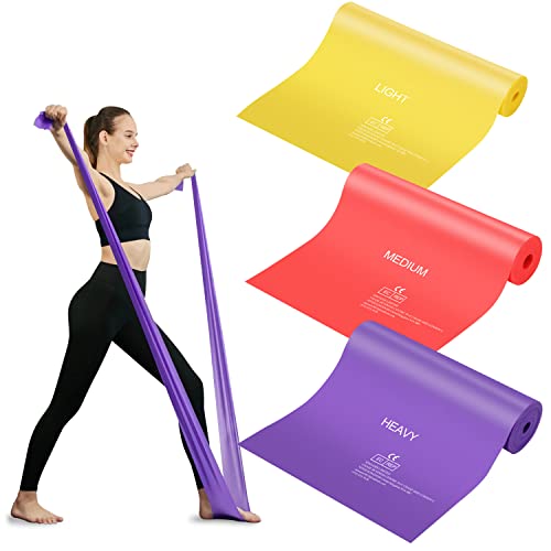 JATEKA Bandas Elásticas Fitness, 3 Bandas de Resistencia para Hombre Mujer Entrenamiento de Fuerza, Gomas Elásticas Musculacion en Casa y Gym (Rojo+Amarillo+Violeta)