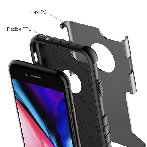 JETech Funda iPhone 8 y iPhone 7, Carcasa Protectora de Doble Capa Absorción de Choque (Plata)