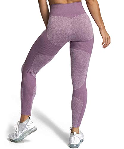 JFAN Pantalones de Yoga Súper Elásticos Cintura Alta para Mujer Mallas de Yoga Costuras con Control de Abdomen para Entrenamiento de Gimnasio