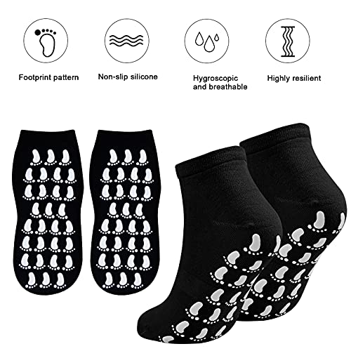 Jinlaili 2 Pares Calcetines Antideslizantes para Hombre Mujer, Algodón Calcetines Deportivos para Pilates Yoga Fitness Gimnasia, Calcetines Antideslizantes de Agarre para Yoga, Hospital, EU 37-42