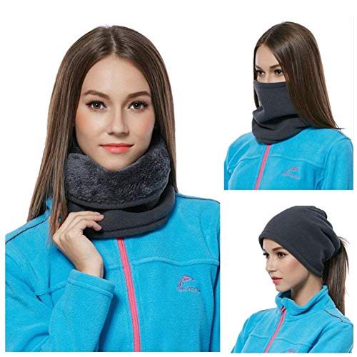 JOGVELO Braga para Cuello Lana Invierno Térmico Calentador Tubular Cuello para Esquí Moto Ciclismo Snowbard Running Hombre Mujer (Gris)