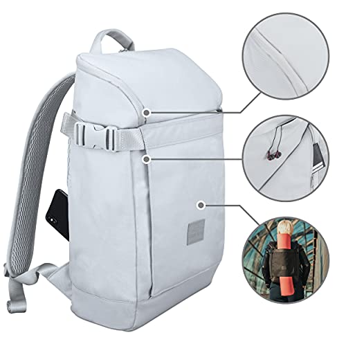 Johnny Urban Mochila Mujer y Hombre Gris LUCA Mochilas Hecho de Botellas de Plástico Reciclado - Bolso para Portátil 15.6 Pulgadas, Ocio, Viaje, Universidad, Yoga y Fitness - Exterior Impermeable