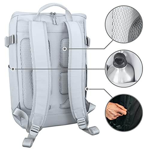 Johnny Urban Mochila Mujer y Hombre Gris LUCA Mochilas Hecho de Botellas de Plástico Reciclado - Bolso para Portátil 15.6 Pulgadas, Ocio, Viaje, Universidad, Yoga y Fitness - Exterior Impermeable