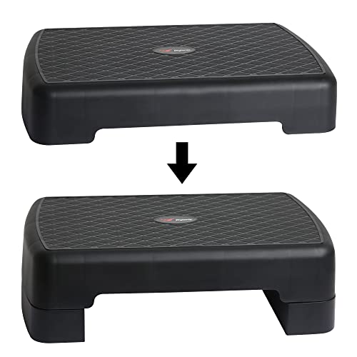 joyionic Plataforma Stepper Multifunción para Fitness Aeróbic, Altura Regulable 45 x 27 x 7/13 cm, Superficie Antideslizante, Color Negro