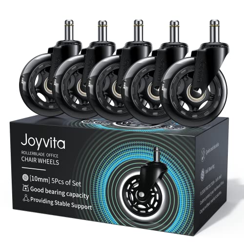 Joyvita Ruedas para Sillas 10x22 mm SOLO para IKEA Sillas (5 Piezas), Ruedas de Oficina para Muebles Ruedas Giratorias Silenciosas de Repuesto Universales 75mm (3'') - MAX 250kg