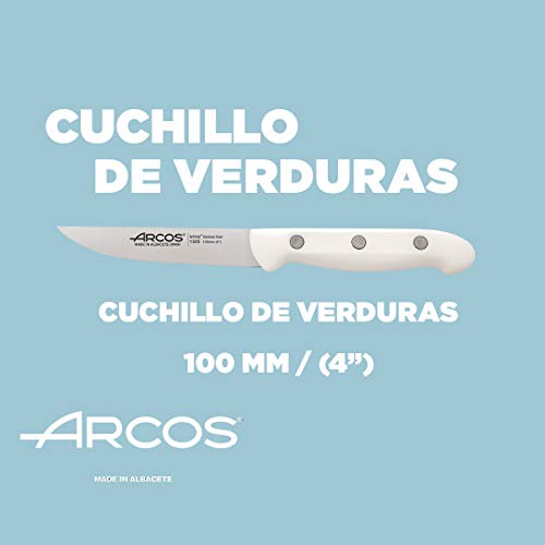 Juego Cuchillos Cocina Arcos | cuchillo arcos blanco | Arcos cuchillos | cuchillos cocina | Arcos Maitre | 4 piezas | Chef 215 mm, Cocina 150 mm, Verduras 100 mm Tijera cocina (Blanco)