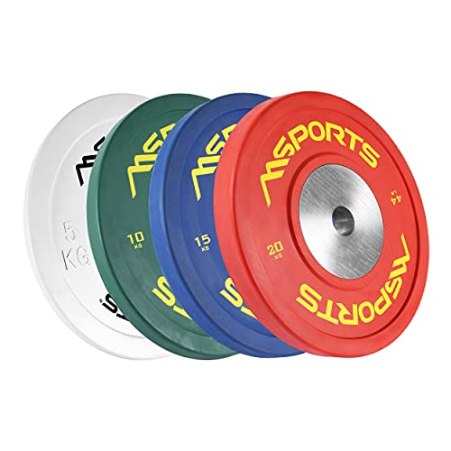 Juego de 2 discos para mancuernas, agujero diámetro 51 mm, Calidad de gimnasio, hierro fundido, revestimiento de goma, 5-20 kg, Pesas