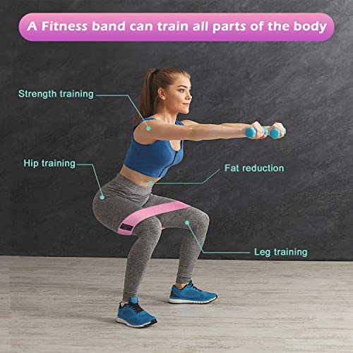 Juego de Bandas de Resistencia para Mujeres, Bandas de Ejercicio con 3 Niveles de Resistencia, Bandas de Resistencia de Tela para Glúteos, Caderas y Piernas, Ejercicio y Fitness