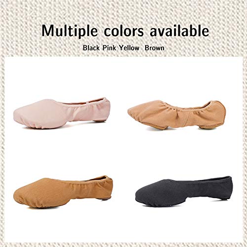 JUODVMP Zapatos de Ballet Zapatillas de Ballet de Danza Baile para Niña,Modelo TJBL,Rosado,24 EU