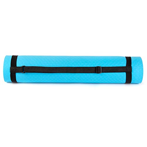 just be...… Esterilla de Yoga Antideslizante colchón de Ejercicio ecológica Material TPE 183 cm x 61 cm x 5 mm Dos Colores con asa para Llevar Bikram Gimnasia Pilates Casa Ejercicio - Azul/Negra