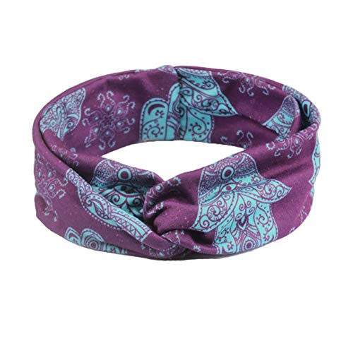 Kavya 4 piezas Diadema Mujer, Vintage Estampada Diadema Elásticas Twisted Criss Cross Cintas de Pelo Para Yoga Ejercicio Diario Fitness