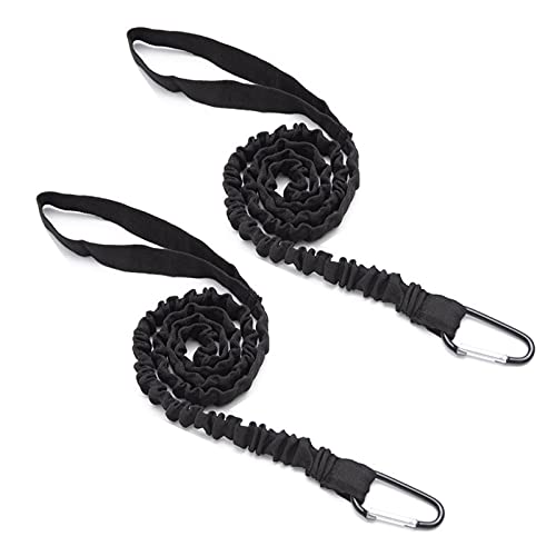 Kayak Paddle Correa Caña 2 Piezas Correa de Remo para Canoa y Kayak Paddle Leash Kayak Paleta Correa Paddle Leash con Mosquetón para Paddle de Kayak Remos de Canoa Accesorio de Soporte 1,5 m (Negro)