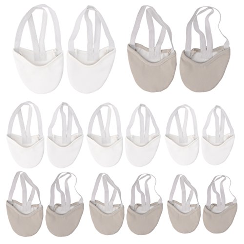 Keahup Kofun Par de zapatos de baile, media piel sintética, suela de ballet y punta, zapatillas de gimnasia rítmica, color Beige, talla Medium