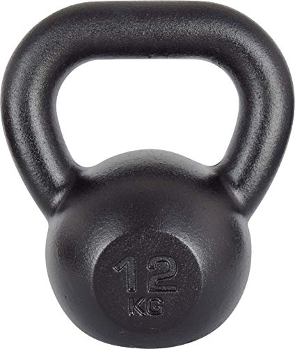 Kettlebell de Hierro Fundido Peso Pesado para Entrenamiento de Fuerza y ​​Cardio Pesa 12kg KAWMET