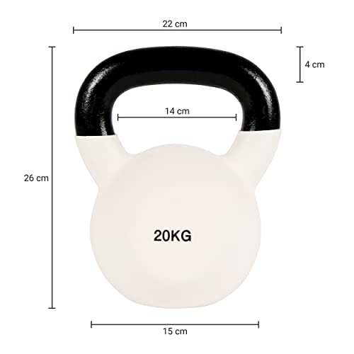 Kettlebell Profesional Neopreno 2 - 30 kg con póster de ejercicios, Pesas