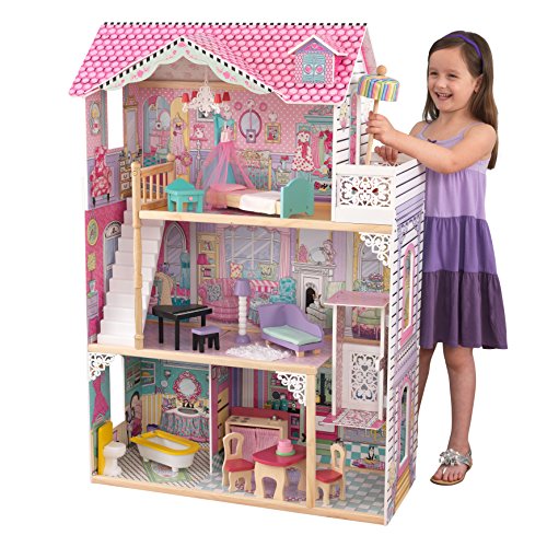 KidKraft Annabelle Casa de muñecas de madera con muebles y accesorios incluidos, 3 pisos, para muñecas de 30 cm , Multicolor 65934