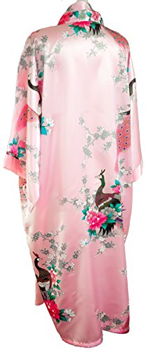 Kimono de CC Collections 16 Colores Shipping Bata de Vestir túnica lencería Ropa de Noche Prenda Despedida de Soltera (Rosa)