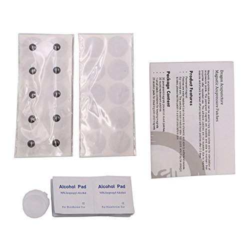 Kit Terapia Magnética Parches de Acupresión Magnetica 600 Gauss 30 Imanes 30 Parches Adhesivos de Sustitución