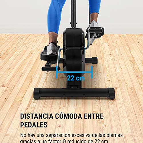 Klarfit Tauon - Eliptica, Bicicleta eliptica con Pantalla LC, Eliptica para casa con 8 Niveles, Soporte Tablet, Silencioso, Antideslizante, Pulsómetro, 58 x 153 x 100 cm, Carga máx. 100 kg, Negro