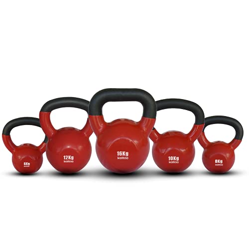 KOTTAO Pesas Rusas Kettlebell (12 kg). Kettlebell Workout para Competición de Vinilo. Entrenamiento Kettlebell Fitness para Hombre, Mujer. Gimnasio en Casa.