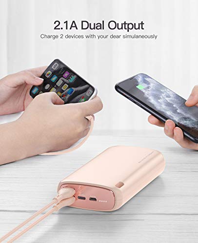 Kuulaa Power Bank 26800 mAh Batería Externa Dual Output Cargador portátil batería Externa Pack para iPhone XR/XS/X/8/7/6/Samsung/Huawei y más (Velocidad Normal, Rosa)