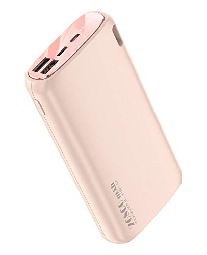 Kuulaa Power Bank 26800 mAh Batería Externa Dual Output Cargador portátil batería Externa Pack para iPhone XR/XS/X/8/7/6/Samsung/Huawei y más (Velocidad Normal, Rosa)