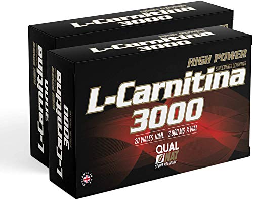 L Carnitina Liquida 3000-40 viales | L-carnitina Con Vitamina C | Energía y Vitalidad | Suplemento Deportivo L-Carnitina Natural |QUALNAT