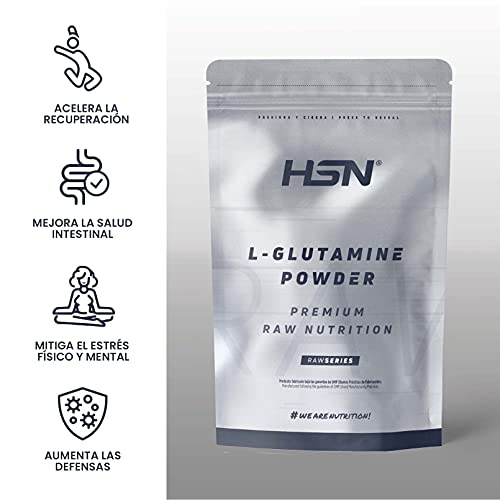 L-Glutamina de HSN | L Glutamine | 100% Pura en Polvo | Suplemento Recuperador Post Entrenamiento Aminoácido Para Deportistas | No-Gmo, Vegano, Sin Gluten ni Lactosa | Sabor Natural | 1 Kg