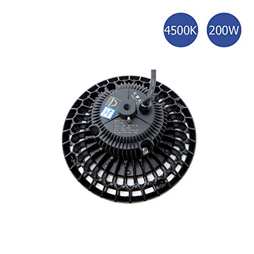 LEADERSSON – Foco Industrial Campana LED UFO Ø400 MARS TG 200W 32000 Lúmenes 4500K Luz Natural estanca IP65 para taller, nave hangar, comercio, garaje, gimnasio