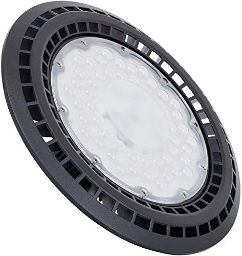 LEADERSSON – Foco Industrial Campana LED UFO Ø400 MARS TG 200W 32000 Lúmenes 4500K Luz Natural estanca IP65 para taller, nave hangar, comercio, garaje, gimnasio