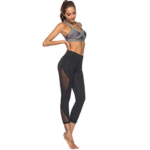 Leggings Mujer Fitness 2020 SHOBDW Pantalones Chandal Mujer Baratos Correr Legging Deporte Mujer Deportivos Leggins Mujer Fitness Transparencia Legging Yoga Mujer(ANegro,S)