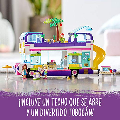 LEGO 41395 Friends Bus de la AmistadJuguete de Construcción con Mini MuñecasRegalos para Niños y Niñas 8 años