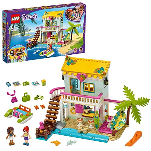 LEGO 41428 Friends Casa en la Playa, Juguete de Construcción para Niños y Niñas de +6 años, Casa de Muñecas con Mini Muñecas