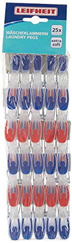 Leifheit Pinzas Colada 25U 1085660, Azul, Rojo, Color Blanco, A