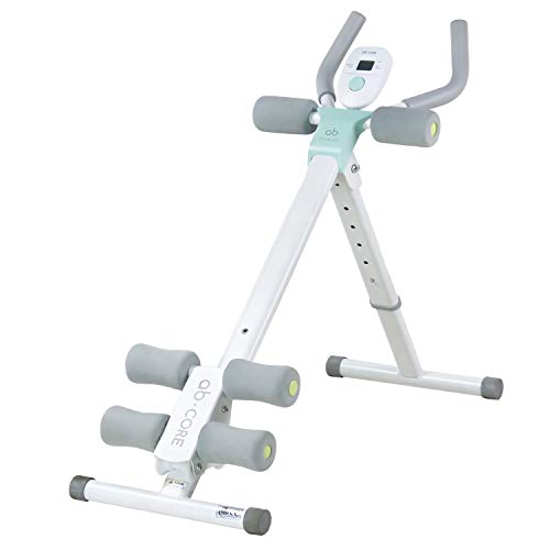 LeikeFitness Entrenador Ab Entrenador Abdominal de cuerpo entero Máquina de entrenamiento de cintura Cruncher Core Toner, pierna, muslos, glúteos Shaper con monitor LCD AB9300 (verde)