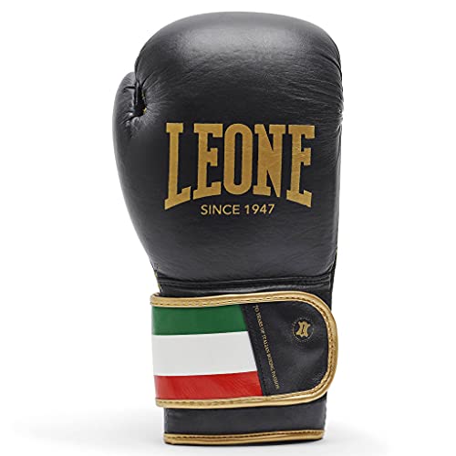 LEONE 1947 GN039 Guantes de Boxeo, Unisex – Adulto, Negro, 12OZ